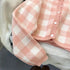 Fashion Versatile Contrast Checkered Knitted Two Piece Cardigan